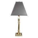 French Brass Candlestick Lamp